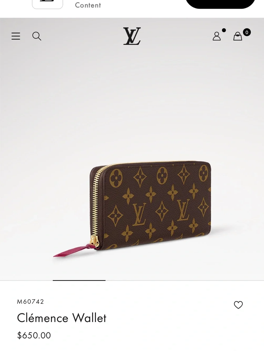Louis Vuitton Monogram Canvas Long Zip Wallet